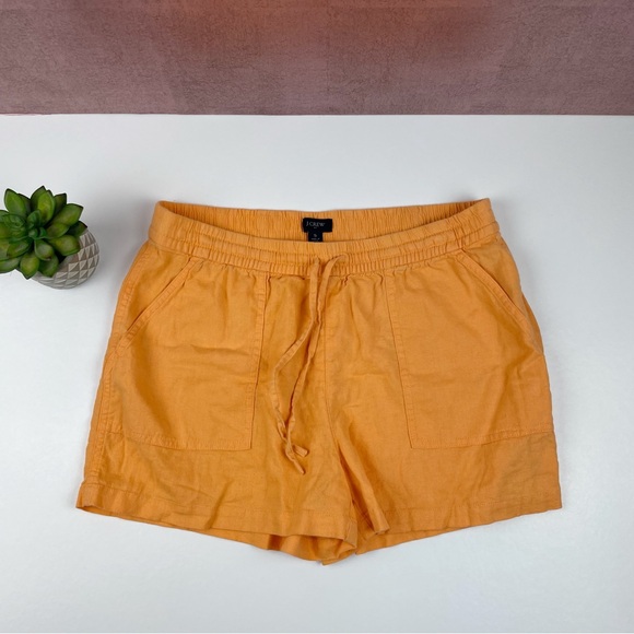 J. Crew Solid Orange Linen Blend Shorts Casual Summer Women Small - Picture 1 of 5